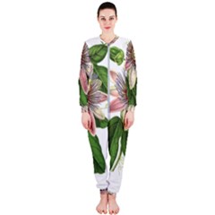 Passion Flower Flower Plant Blossom Onepiece Jumpsuit (ladies)  by Sapixe