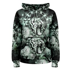 Awesome Tiger In Green And Black Women s Pullover Hoodie by FantasyWorld7