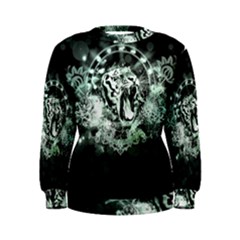 Awesome Tiger In Green And Black Women s Sweatshirt by FantasyWorld7