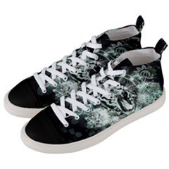 Awesome Tiger In Green And Black Men s Mid-top Canvas Sneakers by FantasyWorld7