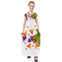 Abstract Pattern Background Design Kids  Short Sleeve Maxi Dress