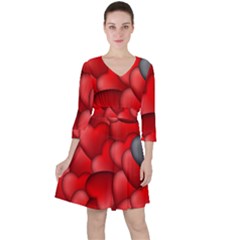 Form Love Pattern Background Ruffle Dress by Sapixe