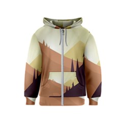 Sky Art Silhouette Panoramic Kids  Zipper Hoodie by Sapixe