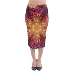 Fractal Abstract Artistic Midi Pencil Skirt by Sapixe