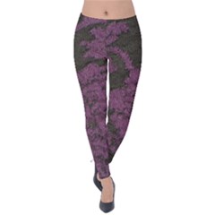 Purple Black Red Fabric Textile Velvet Leggings