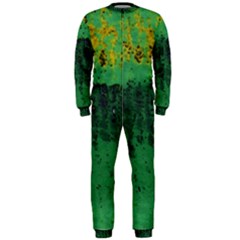 Green Fabric Textile Macro Detail Onepiece Jumpsuit (men) 