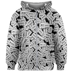 Audio Tape Pattern Kids Zipper Hoodie Without Drawstring