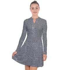 Linear Intricate Geometric Pattern Long Sleeve Panel Dress