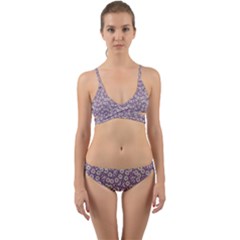 Ditsy Floral Pattern Wrap Around Bikini Set by dflcprints