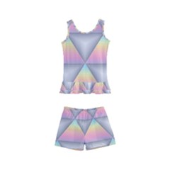 Background Colorful Triangle Kid s Boyleg Swimsuit by Nexatart