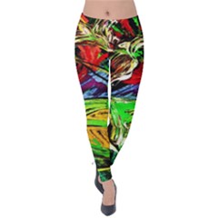 Lillies In The Terracotta Vase 1 Velvet Leggings