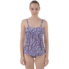 Colorful Intricate Tribal Pattern Twist Front Tankini Set by dflcprints