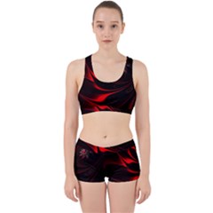 Abstract Curve Dark Flame Pattern Work It Out Gym Set by Nexatart