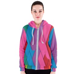 Abstract Background Colorful Strips Women s Zipper Hoodie by Nexatart