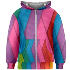 Abstract Background Colorful Strips Kids Zipper Hoodie Without Drawstring by Nexatart