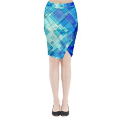 Abstract Squares Arrangement Midi Wrap Pencil Skirt by Nexatart