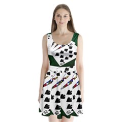 Poker Hands   Royal Flush Spades Split Back Mini Dress  by FunnyCow