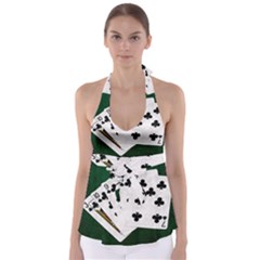 Poker Hands   Straight Flush Clubs Babydoll Tankini Top by FunnyCow