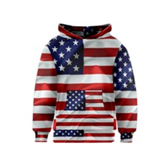 American Usa Flag Kids  Pullover Hoodie by FunnyCow