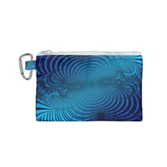 Blue Background Brush Particles Wave Canvas Cosmetic Bag (small) by Nexatart