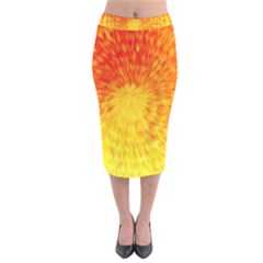 Abstract Explosion Blow Up Circle Velvet Midi Pencil Skirt by Nexatart