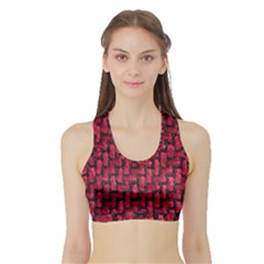 Fabric Pattern Desktop Textile Sports Bra With Border by Nexatart