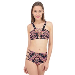 Fantasy Flower Ribbon And Happy Florals Festive Cage Up Bikini Set by pepitasart