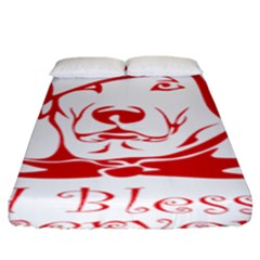 Dog Santa Hat Winter Christmas Fitted Sheet (king Size) by Sapixe