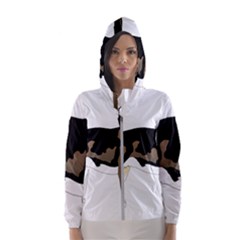 Black White Dog Beagle Pet Animal Hooded Windbreaker (women) by Sapixe