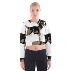 Black White Dog Beagle Pet Animal Cropped Sweatshirt by Sapixe