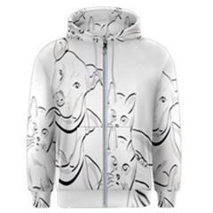 Dog Cat Pet Silhouette Animal Men s Zipper Hoodie by Sapixe