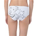 Dog Cat Pet Silhouette Animal Mid-Waist Bikini Bottoms View2