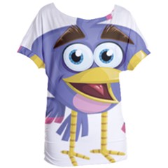 Bird Violet Beak Feather Fun Women s Oversized Tee by Sapixe