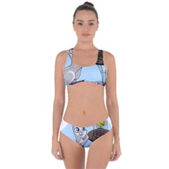 Cat Bird Cage Hunt Hunting Pet Criss Cross Bikini Set by Sapixe