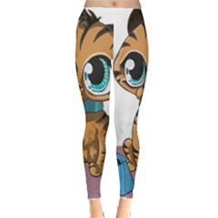 Kitty Cat Big Eyes Ears Animal Leggings  by Sapixe