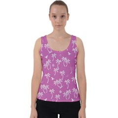 Tropical Pattern Velvet Tank Top