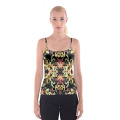 Beautiful Seamless Brown Tropical Flower Design  Spaghetti Strap Top by flipstylezfashionsLLC