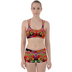 Colorful Artistic Retro Stringy Colorful Design Women s Sports Set by flipstylezfashionsLLC