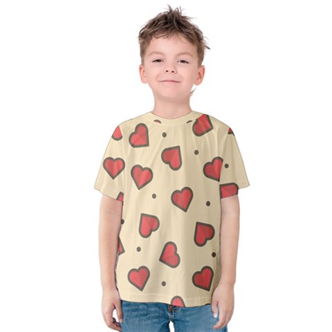 Design Love Heart Seamless Pattern Kids  Cotton Tee by Nexatart