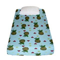 Pineapple Watermelon Fruit Lime Fitted Sheet (single Size) by Nexatart