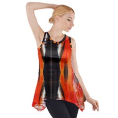 Retro Native Orange Graffiti By Kiekie Strickland Side Drop Tank Tunic