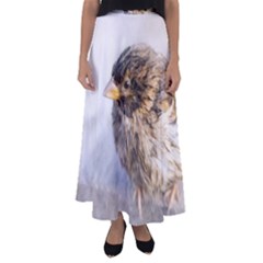 Funny Wet Sparrow Bird Flared Maxi Skirt by FunnyCow