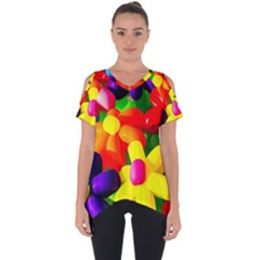 Toy Balloon Flowers Cut Out Side Drop Tee by FunnyCow