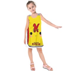 Kawaii Cute Tennants Lager Can Kids  Sleeveless Dress by CuteKawaii1982