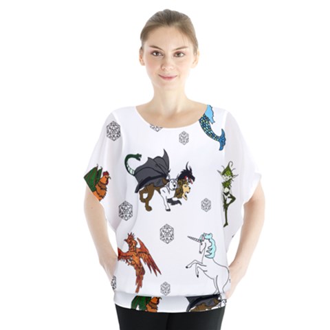 Dundgeon And Dragons Dice And Creatures Blouse by IIPhotographyAndDesigns