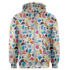 Funny Cute Colorful Cats Pattern Men s Zipper Hoodie by EDDArt