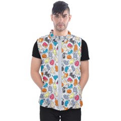 Funny Cute Colorful Cats Pattern Men s Puffer Vest by EDDArt