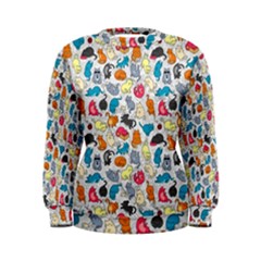 Funny Cute Colorful Cats Pattern Women s Sweatshirt by EDDArt