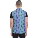 Footprints Cat Black On Batik Pattern Teal Violet Men s Puffer Vest View2