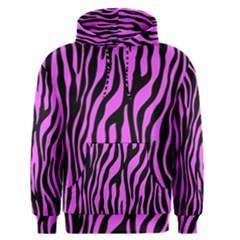 Zebra Stripes Pattern Trend Colors Black Pink Men s Pullover Hoodie by EDDArt